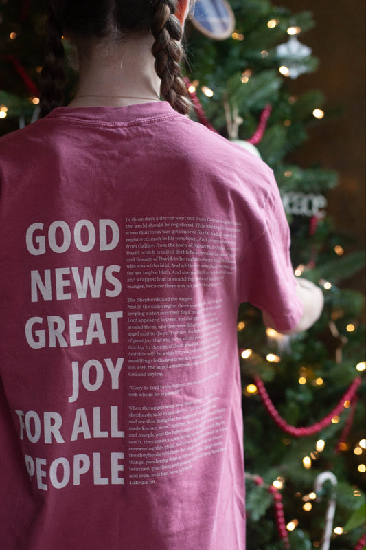 Red Good News Tee