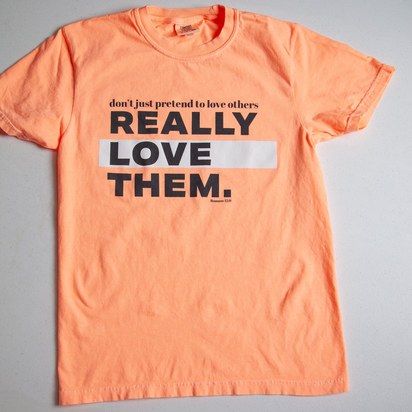Love Them (Romans 12:9) Tee - Neon