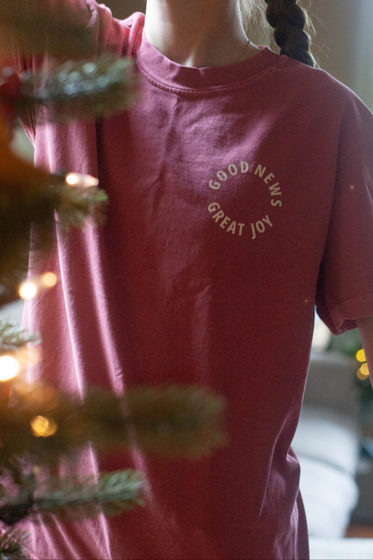 Red Good News Tee